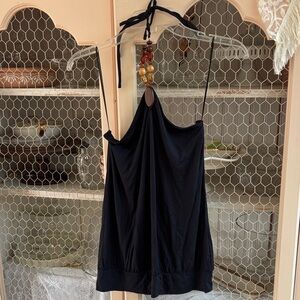 The limited Y2K navy blue Halter Top S